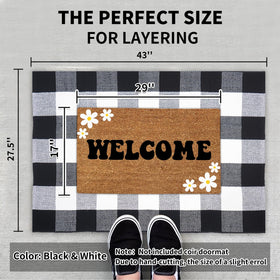 PIXFAIRY buffalo plaid rug entryway offers welcoming, low-maintenance flooring.