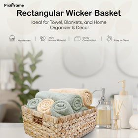 Pixoframe basket emphasizes built in handles for easy carrying.