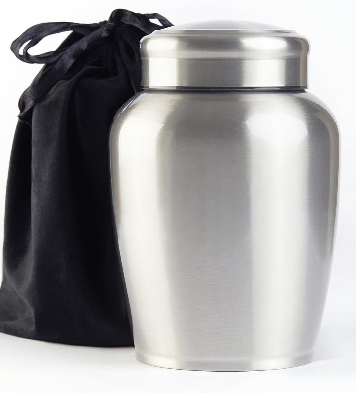 P.J. homsv large urn in stainless steel safely holds ashes with lasting durability