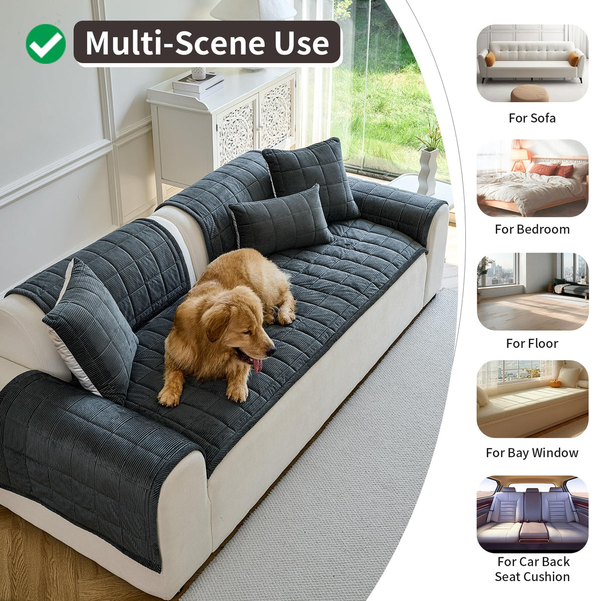 PJLZJFBY dual-use design works as a floor mat or car pet bed.