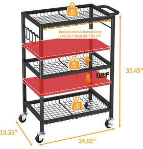 Pkuyres kitchen island cart fits snugly in corners for easy access.
