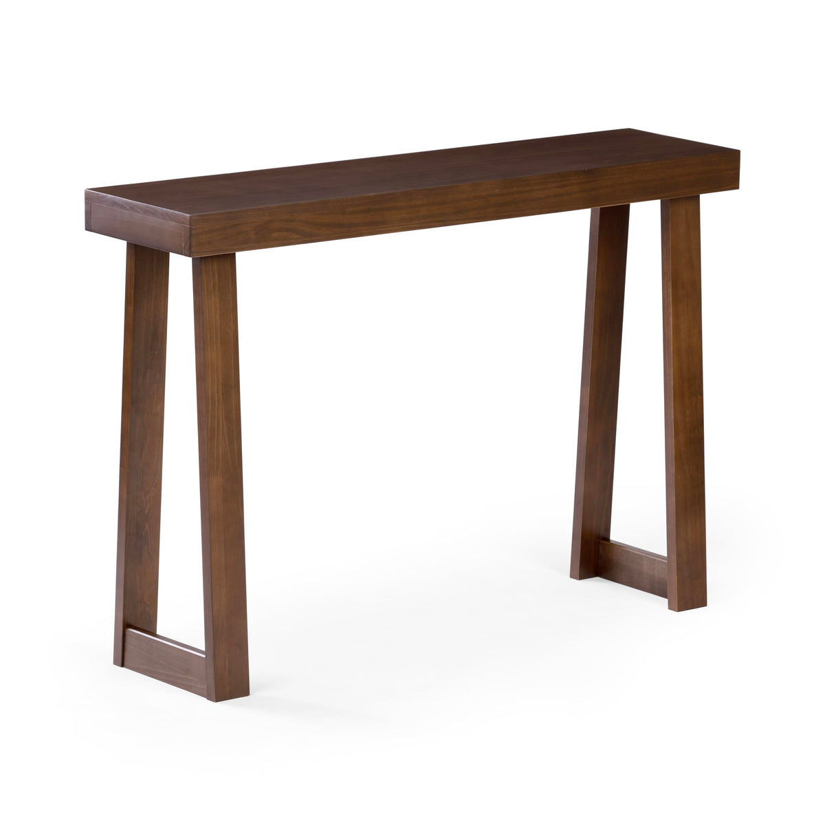 Living room entryway setup of the Plank+Beam console table in walnut