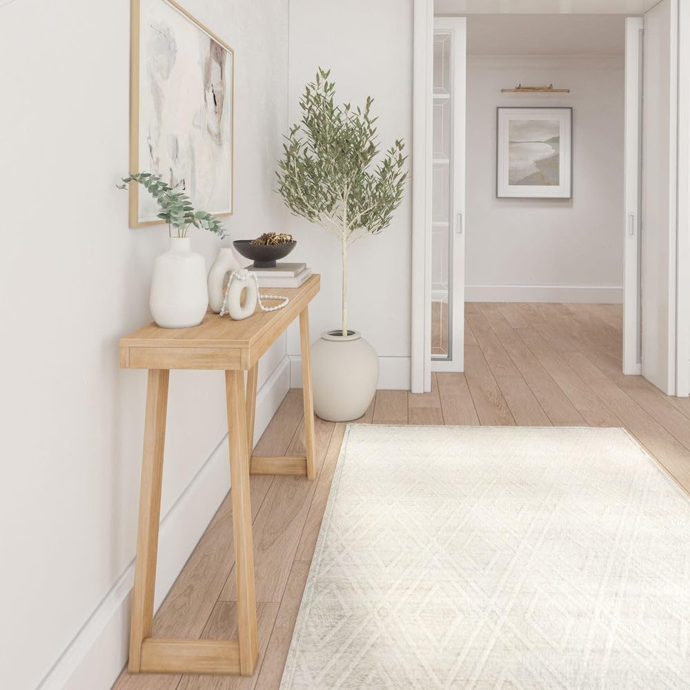 Plank+Beam entryway setup with blonde finish.