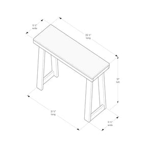 Plank+Beam living room console beside seating for functional style