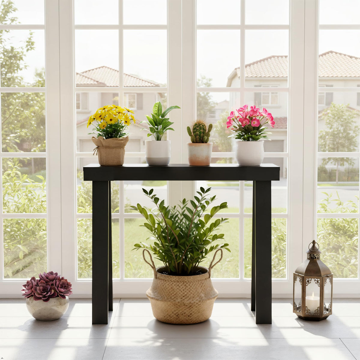 Plank+Beam narrow entryway console tailored for tight spaces