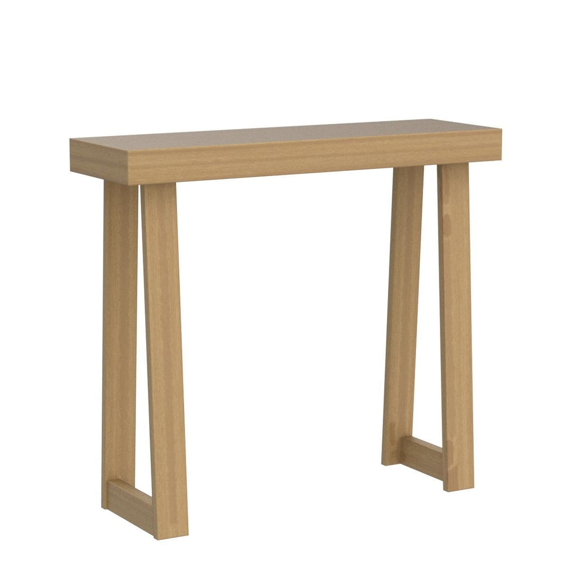 Plank+Beam pecan console hardware included highlights easy assembly.
