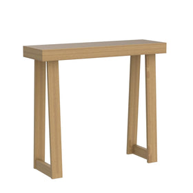 Plank+Beam pecan console hardware included highlights easy assembly.