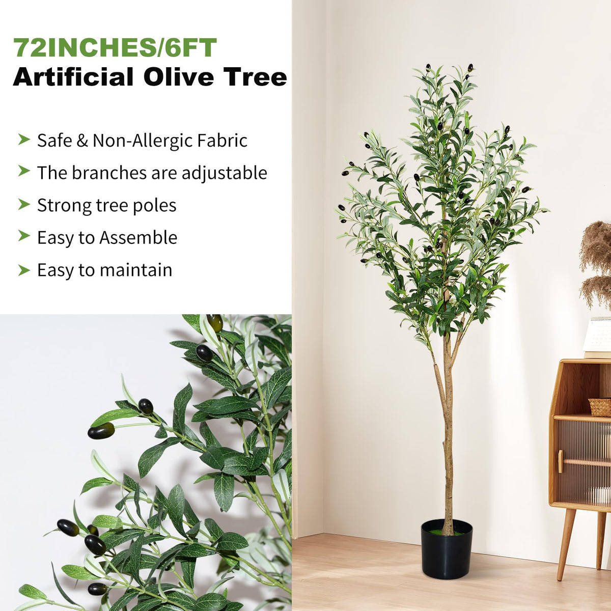 Plantsworld artificial olive leaves with realistic texture for evergreen appeal.