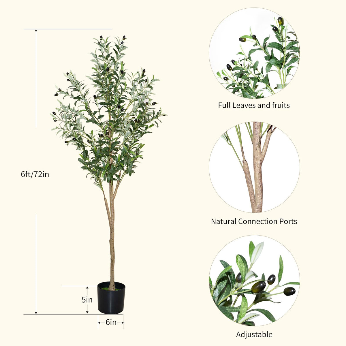Plantsworld olive fruits detail adds authentic decorative touch.