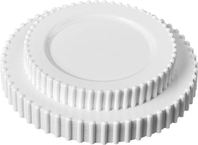 PlasticPRO 64-piece dinner plates combo set for elegant events.