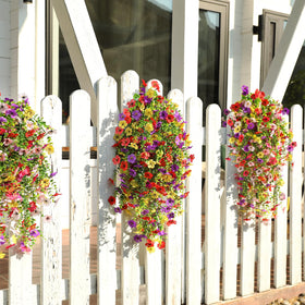 Playieer yellow outdoor flower bundle with leaves for sunny porch decor.