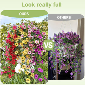 Playieer yellow outdoor fake flowers energize entryways and patios.