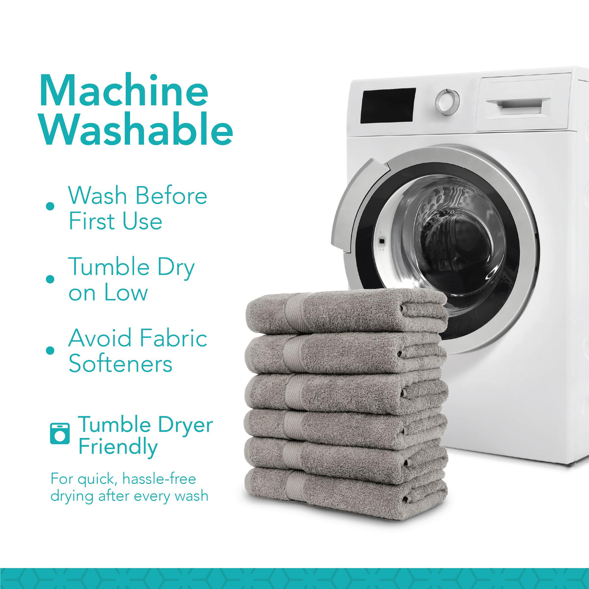 Pleasant Home 6-pack gray towels a durable, long-lasting option