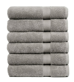 Pleasant Home bath towels 6-pack gray with soft fabric and high absorbency for everyday use