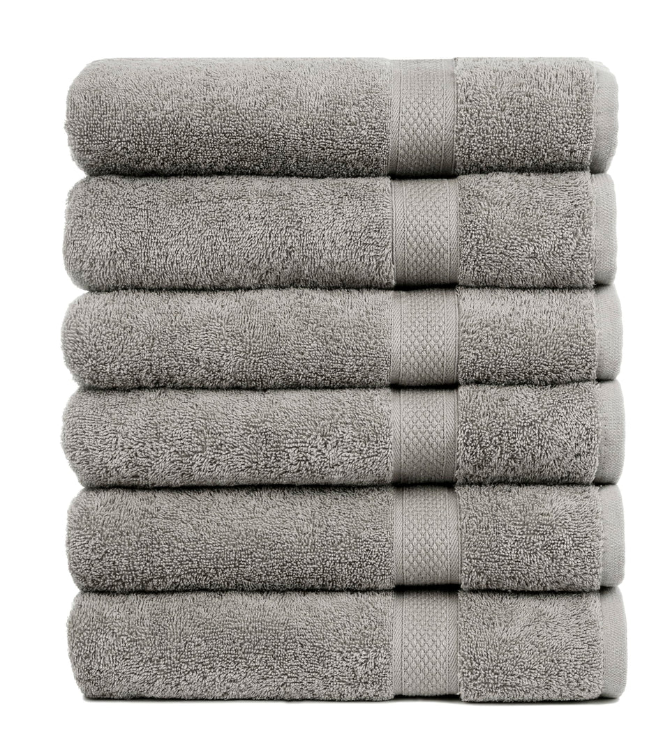 Pleasant Home bath towels 6-pack gray with soft fabric and high absorbency for everyday use