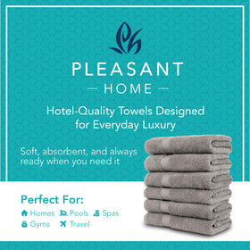 Pleasant Home gray towels with dense weave and plush feel after shower