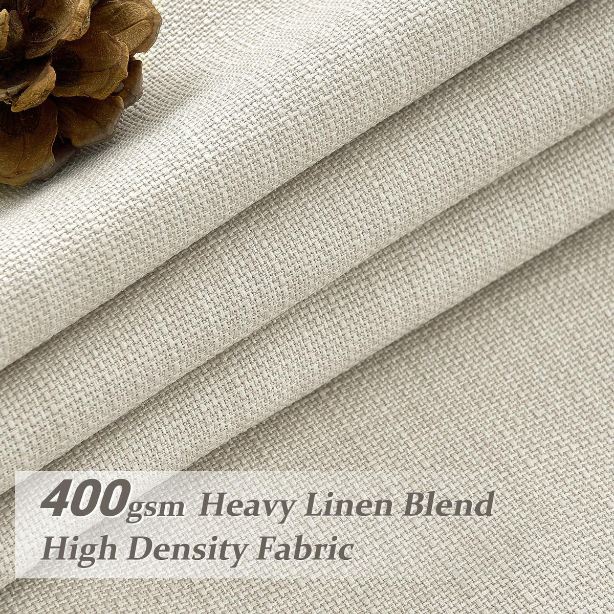 PleatedDrapes blackout lining close-up showing light reduction