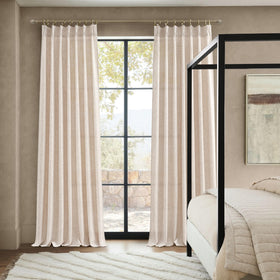 PleatedDrapes versatile hanging options with hooks and rings.