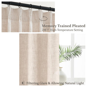 PleatedDrapes memory pleat close-up showing lasting drape.