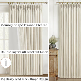 PleatedDrapes pinch-pleat design close-up highlights structured drape