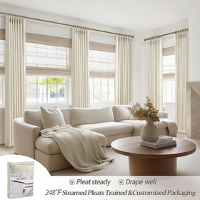 PleatedDrapes soft linen-blend fabric feel and refined texture
