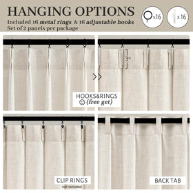 PleatedDrapes two-panel set, 40x108, ready for versatile hanging.