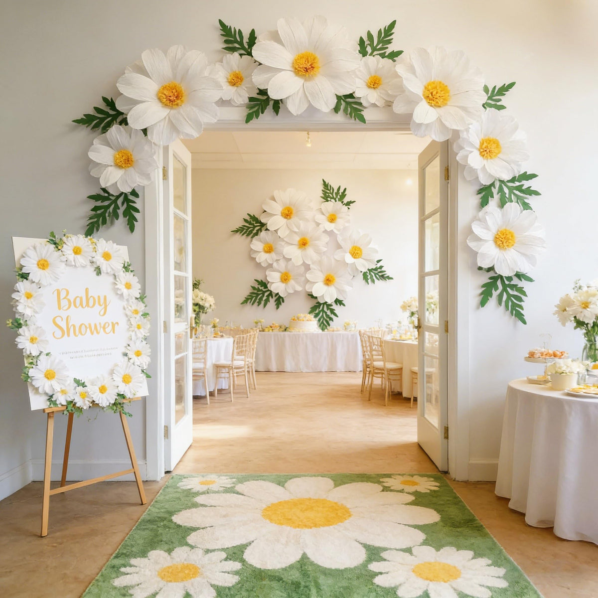 PleatFlora 20cm small daisies as quick party decor accents