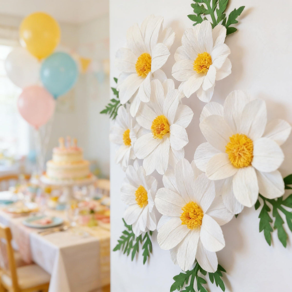 PleatFlora 25cm medium daisy group for layered backdrop visuals