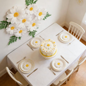 PleatFlora green leaves to complement white daisies