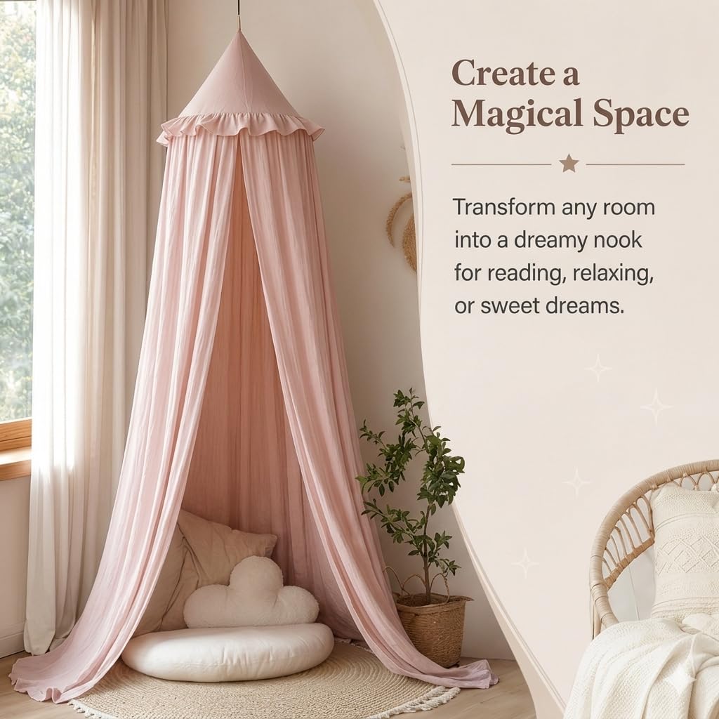 PlentiVive bed canopy hanging hoop setup enables quick, secure installation.