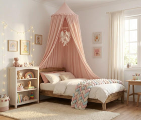 PlentiVive bed canopy princess dome creates a magical sleeping space for imaginative play.
