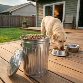 Plexon kitchen metal trash can offers durable, stylish waste solution.