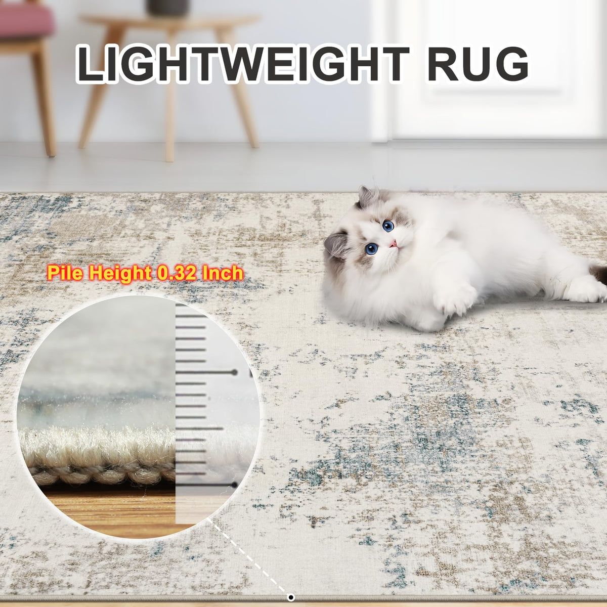 PLHXFR 6x9 kids-pets-friendly rug is gentle on skin for playful spaces.