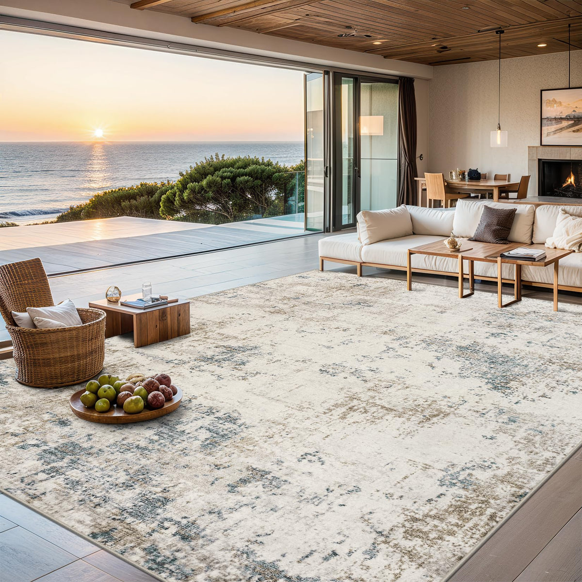 PLHXFR 6x9 modern abstract area rug for living rooms with contemporary style and a soft underfoot feel.