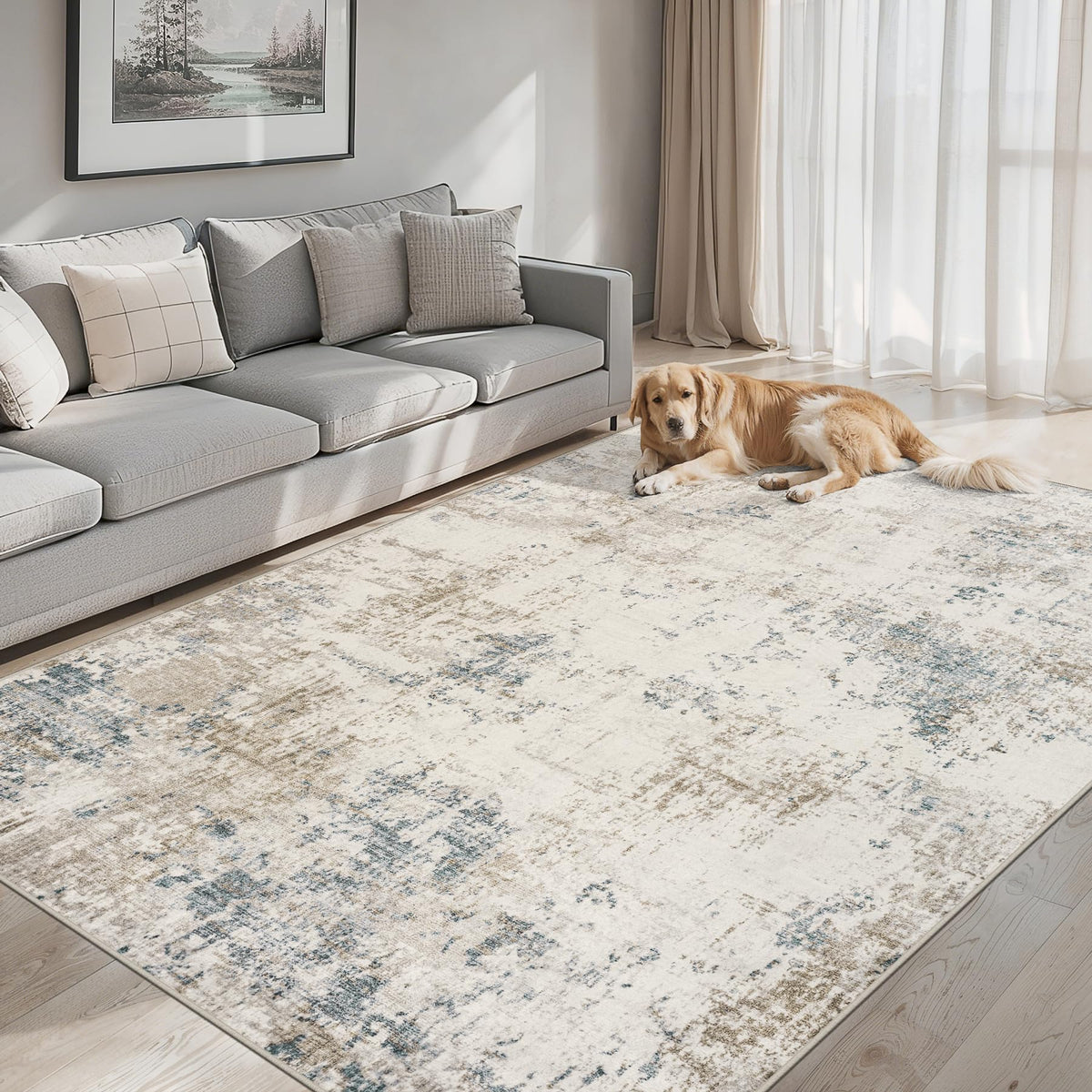 PLHXFR 6x9 area rug with soft pile ideal for bedrooms providing cozy warmth.