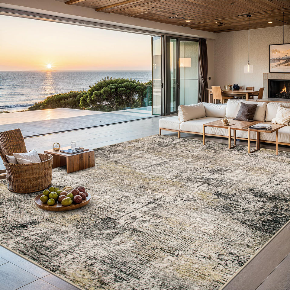 PLHXFR 8x10 area rug abstract design adds modern style to living rooms