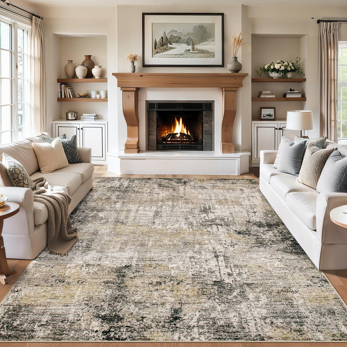 PLHXFR 8x10 area rug soft pile provides cozy feet comfort