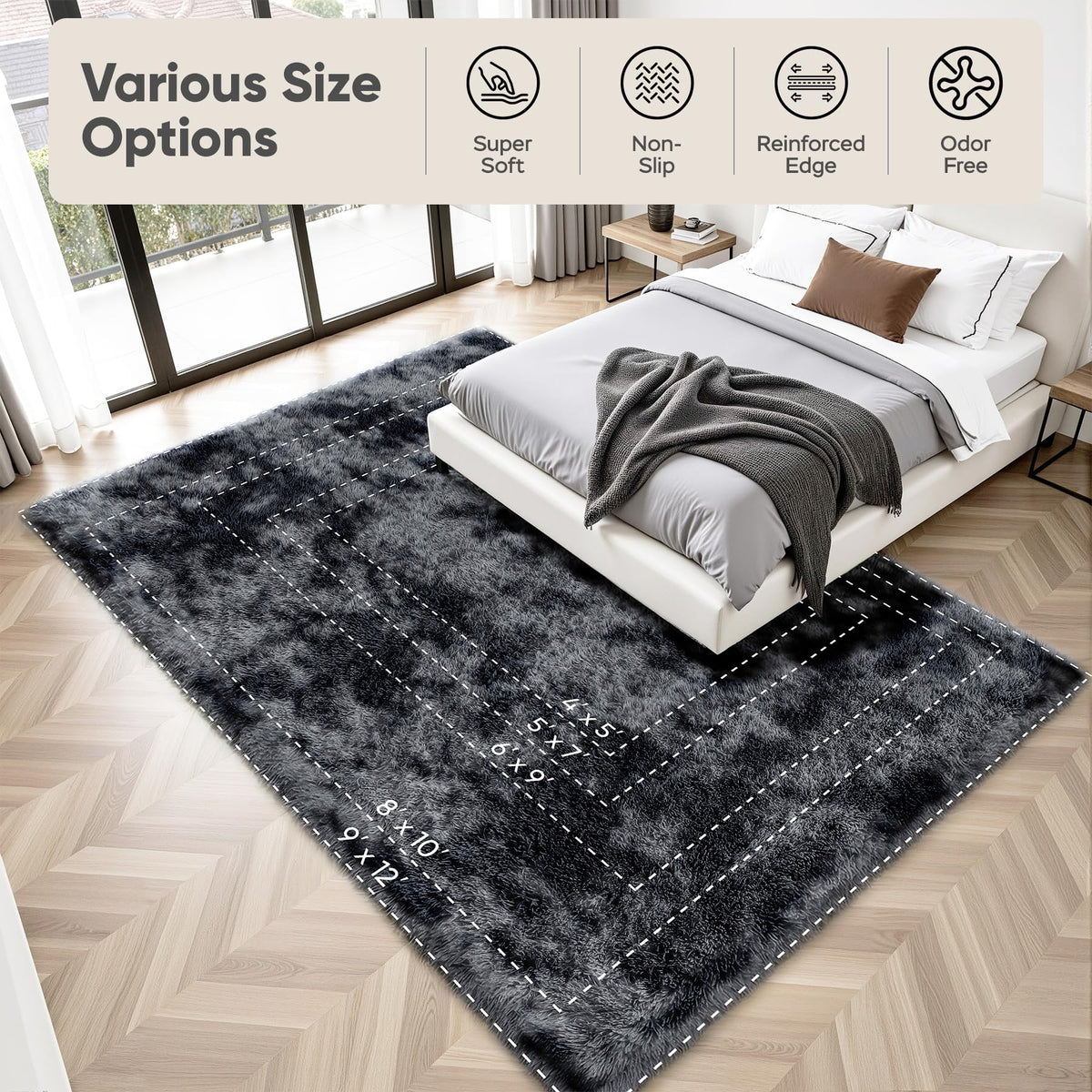 PLHXFR 8x10 rug large 120 by 96 inch size for big rooms