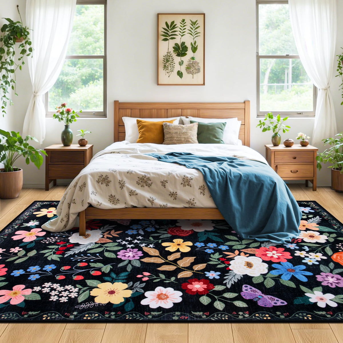 PLHXFR machine-washable rug makes cleanup quick and easy.