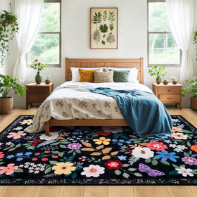 PLHXFR machine-washable rug makes cleanup quick and easy.