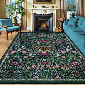 PLHXFR floral rug 10x14 pattern adds cozy vintage charm to the living room