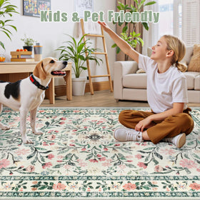 PLHXFR floral rug 8x10 in nursery, skin-friendly and soft