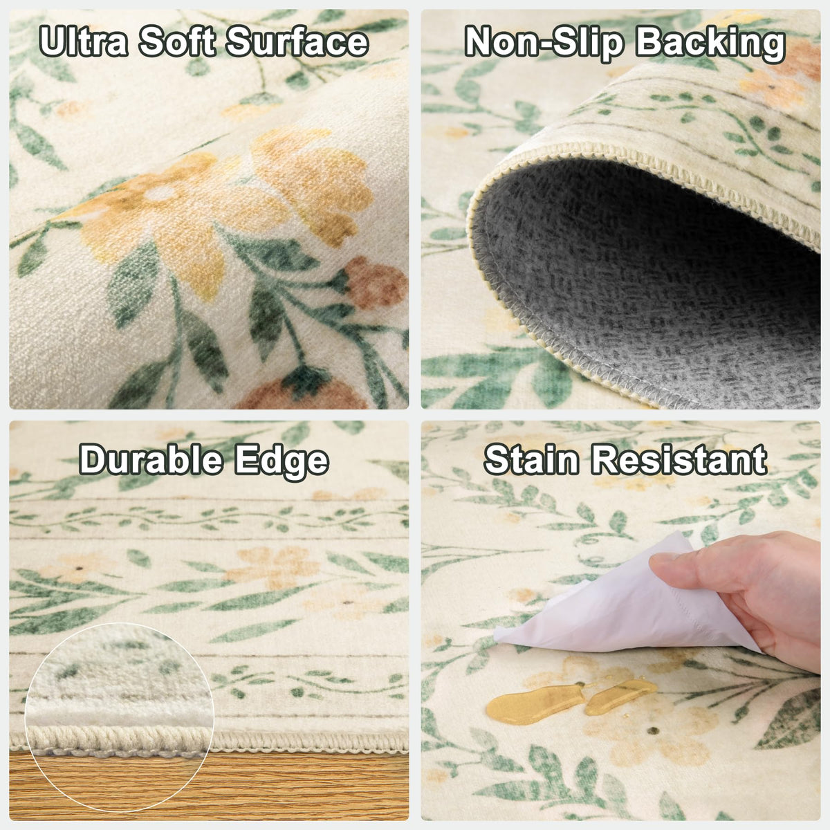 PLHXFR kids and pets friendly rug remains gentle on skin.