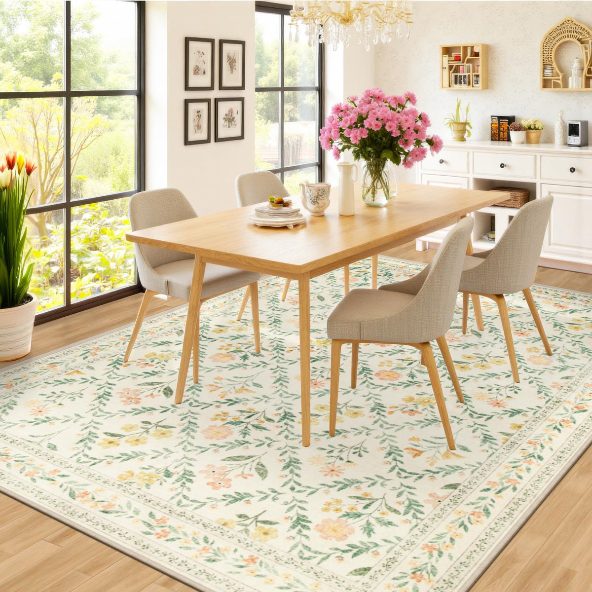 PLHXFR non-slip backing highlights safety in high-traffic areas and homes with kids.