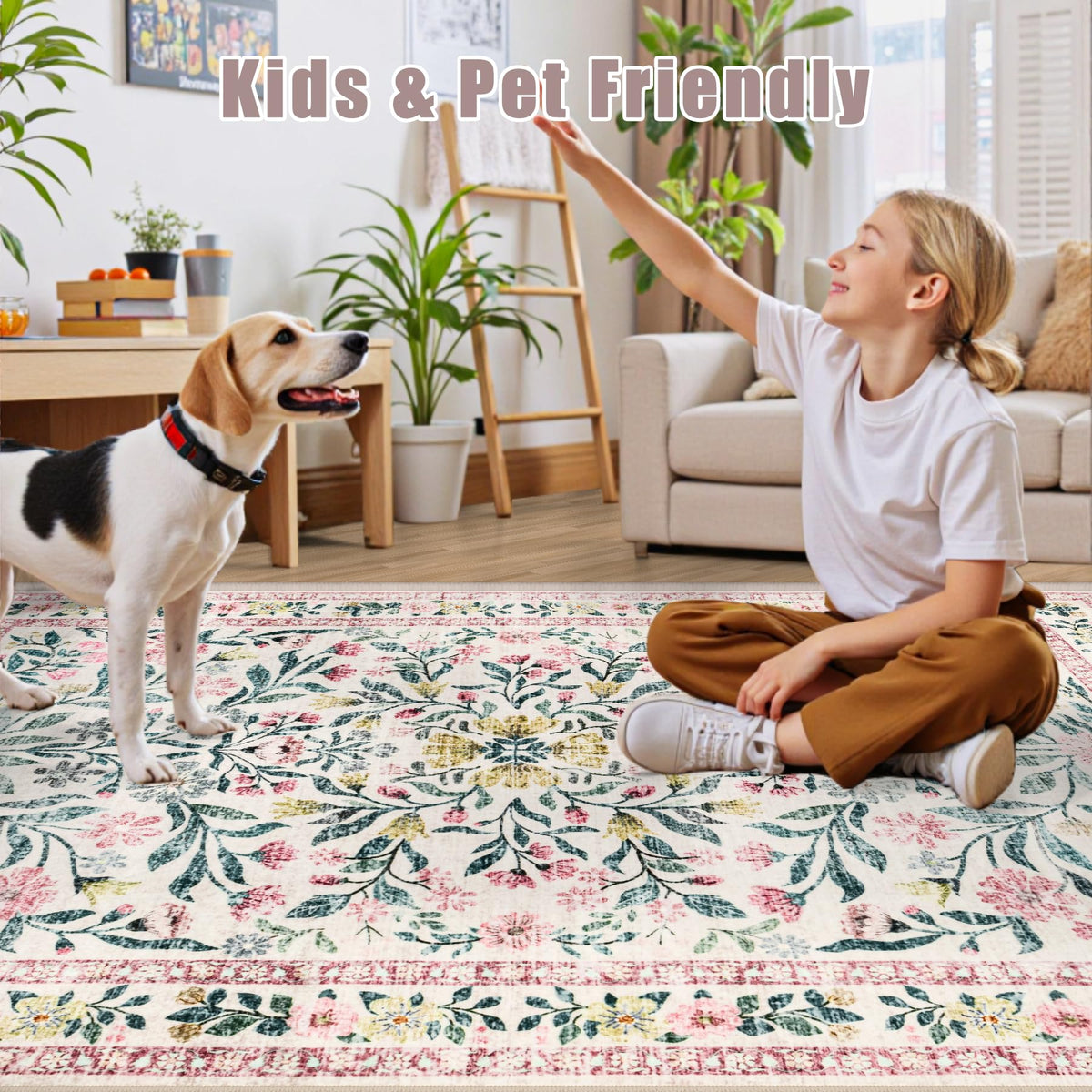 PLHXFR non-slip back keeps the rug in place.