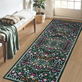 PLHXFR Runner Rug machine-washable fabric highlights easy cleanup.
