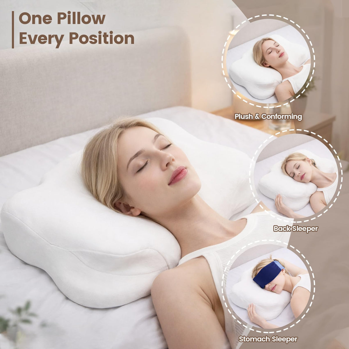 Ploithic neck-roll zone delivers targeted elevation to reduce cervical gaps