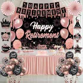 PLOZZY rose gold backdrop adds a sophisticated party ambiance