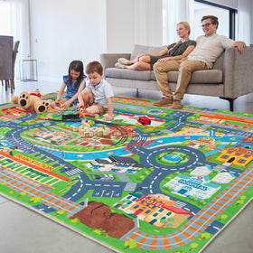 Plumlik group-friendly layout encourages sharing and cooperative toy-car play.