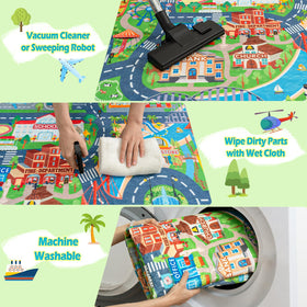 Plumlik soft, cozy fabric offers a comfortable surface for crawling and play.